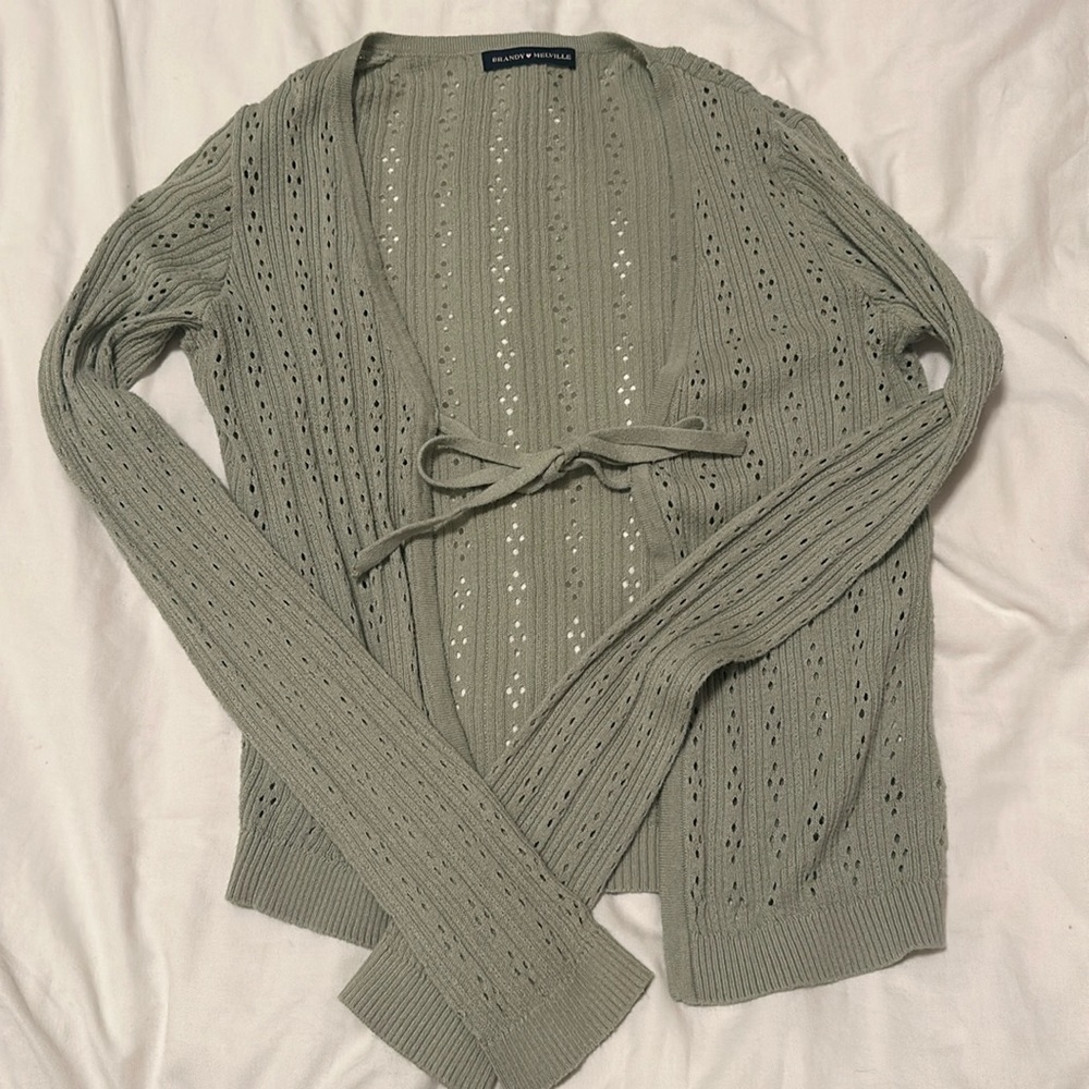 brandy melville sage green cardigan